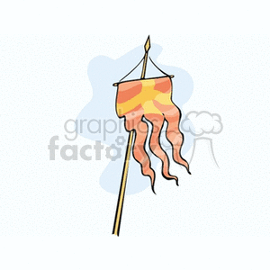 An orange and gold christian flag clipart. Commercial use image # 164389