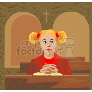 girl in Church clipart. Royalty-free image # 164505