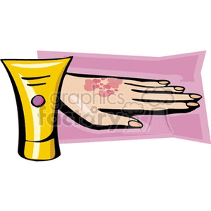   sun lotion hand hands tube tubes cream creams  cream2.gif Clip Art Science Health-Medicine 
