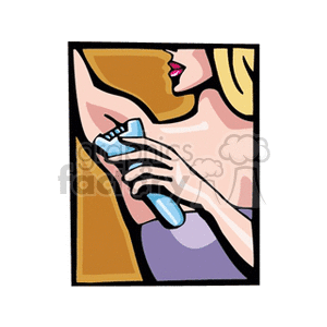 women shaving her armpits