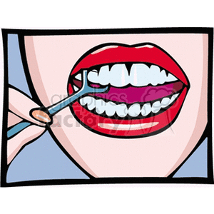 dental floss flossing teeth clipart. Royalty-free image # 166108