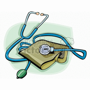 stethoscope and blood pressure clipart. Commercial use image # 166128