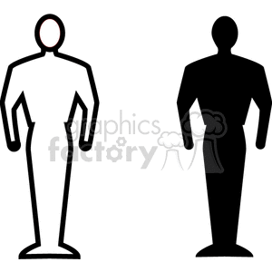 Silhouette of a human body. clipart. Commercial use image # 166284