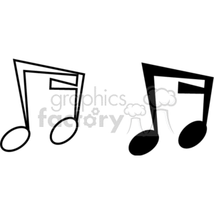   music notes note  BIM0333.gif Clip Art Signs-Symbols black white vinyl-ready vinyl vector