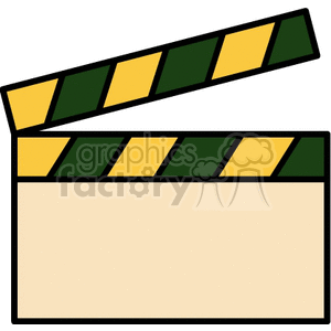 Clapboard with green stripes clipart.