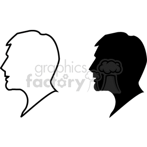 silhouette of a man's head clipart. Royalty-free image # 166569
