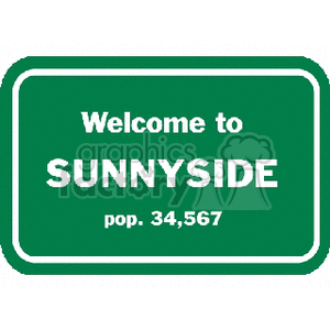 welcome to Sunnyside street sign clipart. Commercial use image # 166948