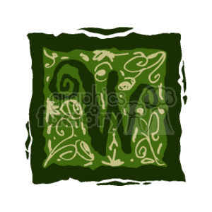 Green Flamed Letter W clipart.