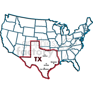 Texas United States clipart. Royalty-free image # 167641