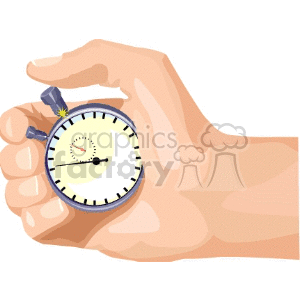 hand holding a stop watch clipart. Commercial use image # 168124