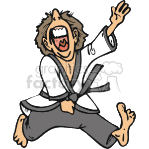  sports cartoon funny cartoons karate martial arts   Sports007_c_ss Clip Art Sports  ninja black belt