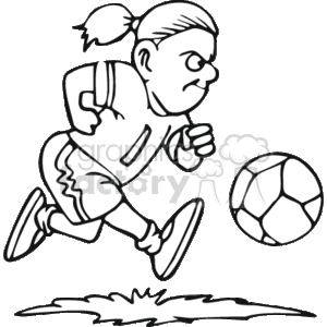 black and white soccer player clipart. Commercial use image # 168202