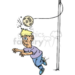 Kid getting hit in the head by a ball clipart. Commercial use image # 168217