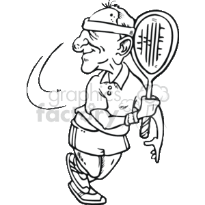 senior tennis player clipart. Royalty-free image # 168222