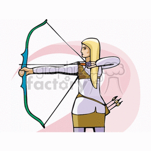 Woman with bow and arrow clipart. Commercial use image # 168330