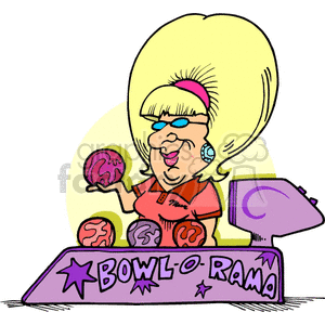 women getting her ball from the bowling ball return clipart.