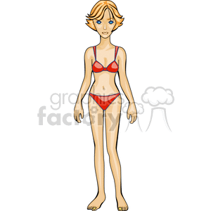 clipart - Girl in a swimsuit.
