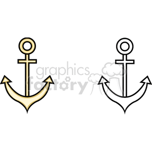 Gold and white anchors