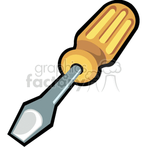 screwdriver screwdrivers tool tools Clip Art Tools yellow vector mechanic