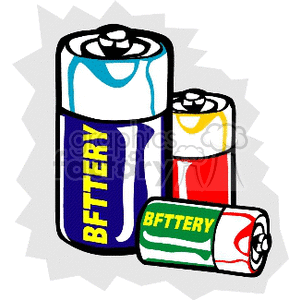 Three batteries clipart. Royalty-free image # 170443