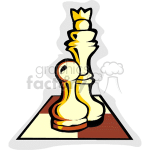  chess board game games  chess-king-pawn.gif Clip Art Toys-Games Games 