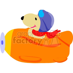 dog flying an airplane clipart.