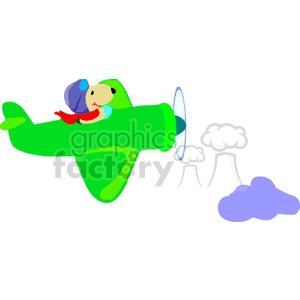 green cartoon airplane
