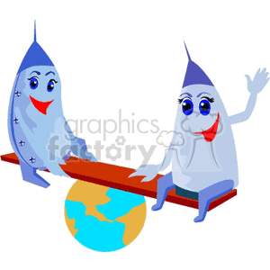 rockets on a teeter totter clipart. Royalty-free image # 172130