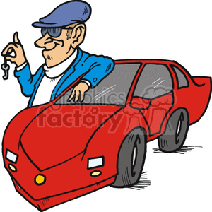 red cartoon sports car clipart. Commercial use image # 172839