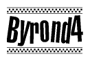 The clipart image displays the text Byrond4 in a bold, stylized font. It is enclosed in a rectangular border with a checkerboard pattern running below and above the text, similar to a finish line in racing. 