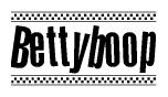 The image contains the text Bettyboop in a bold, stylized font, with a checkered flag pattern bordering the top and bottom of the text.