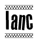 The clipart image displays the text Ianc in a bold, stylized font. It is enclosed in a rectangular border with a checkerboard pattern running below and above the text, similar to a finish line in racing. 