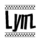 The clipart image displays the text Lynz in a bold, stylized font. It is enclosed in a rectangular border with a checkerboard pattern running below and above the text, similar to a finish line in racing. 