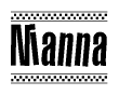 The image contains the text Nianna in a bold, stylized font, with a checkered flag pattern bordering the top and bottom of the text.