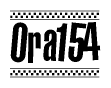 The image contains the text Ora154 in a bold, stylized font, with a checkered flag pattern bordering the top and bottom of the text.