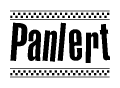 The clipart image displays the text Panlert in a bold, stylized font. It is enclosed in a rectangular border with a checkerboard pattern running below and above the text, similar to a finish line in racing. 