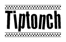 The image contains the text Tiptonch in a bold, stylized font, with a checkered flag pattern bordering the top and bottom of the text.