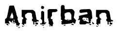 The image contains the word Anirban in a stylized font with a static looking effect at the bottom of the words