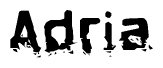 The image contains the word Adria in a stylized font with a static looking effect at the bottom of the words