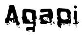 The image contains the word Agapi in a stylized font with a static looking effect at the bottom of the words