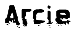 The image contains the word Arcie in a stylized font with a static looking effect at the bottom of the words