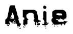 The image contains the word Anie in a stylized font with a static looking effect at the bottom of the words