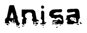 The image contains the word Anisa in a stylized font with a static looking effect at the bottom of the words