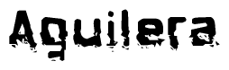The image contains the word Aguilera in a stylized font with a static looking effect at the bottom of the words