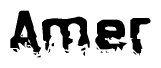 The image contains the word Amer in a stylized font with a static looking effect at the bottom of the words