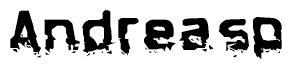 The image contains the word Andreasp in a stylized font with a static looking effect at the bottom of the words