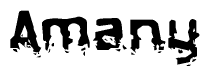 The image contains the word Amany in a stylized font with a static looking effect at the bottom of the words