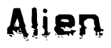 The image contains the word Alien in a stylized font with a static looking effect at the bottom of the words