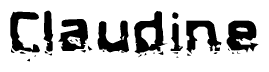 The image contains the word Claudine in a stylized font with a static looking effect at the bottom of the words