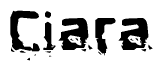 The image contains the word Ciara in a stylized font with a static looking effect at the bottom of the words